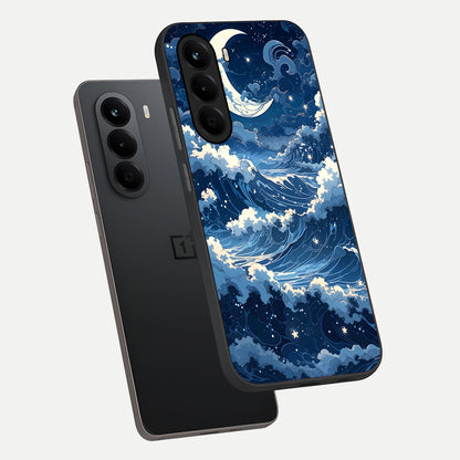  Ocean Moon Waves phone case For OnePlus Nord CE 6 Lite showing premium glass back cover with detailed artwork