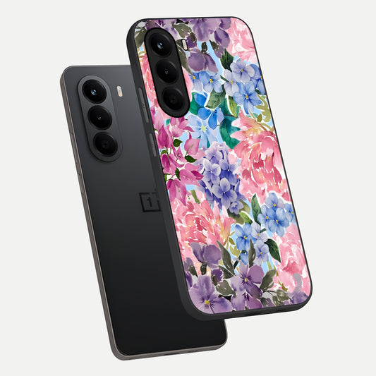  Pastel Floral Mix phone case For OnePlus Nord CE 6 Lite showing premium glass back cover with detailed artwork