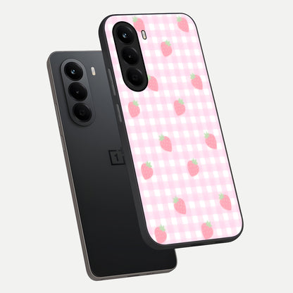  Strawberry Picnic Love phone case For OnePlus Nord CE 6 Lite showing premium glass back cover with detailed artwork