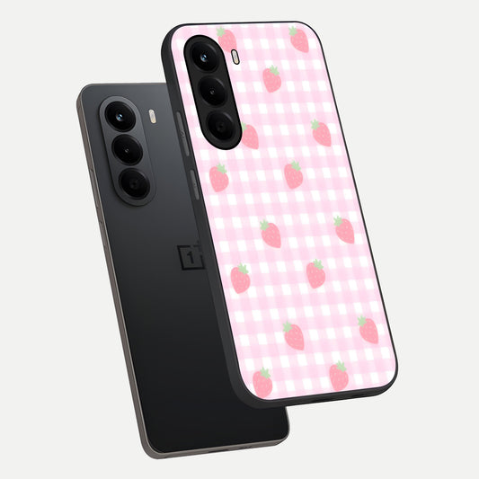  Strawberry Picnic Love phone case For OnePlus Nord CE 6 Lite showing premium glass back cover with detailed artwork
