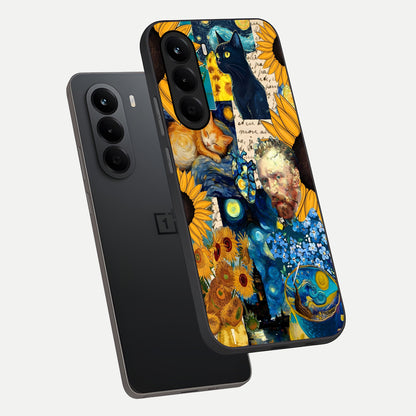  Sunflower Chic Mood Custom Name phone case For OnePlus Nord CE 6 Lite showing premium glass back cover with detailed artwork