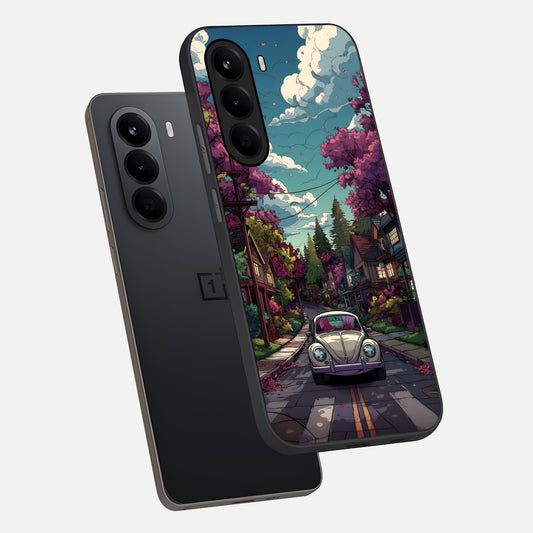  Vintage Street Drive phone case For OnePlus Nord CE 6 Lite showing premium glass back cover with detailed artwork