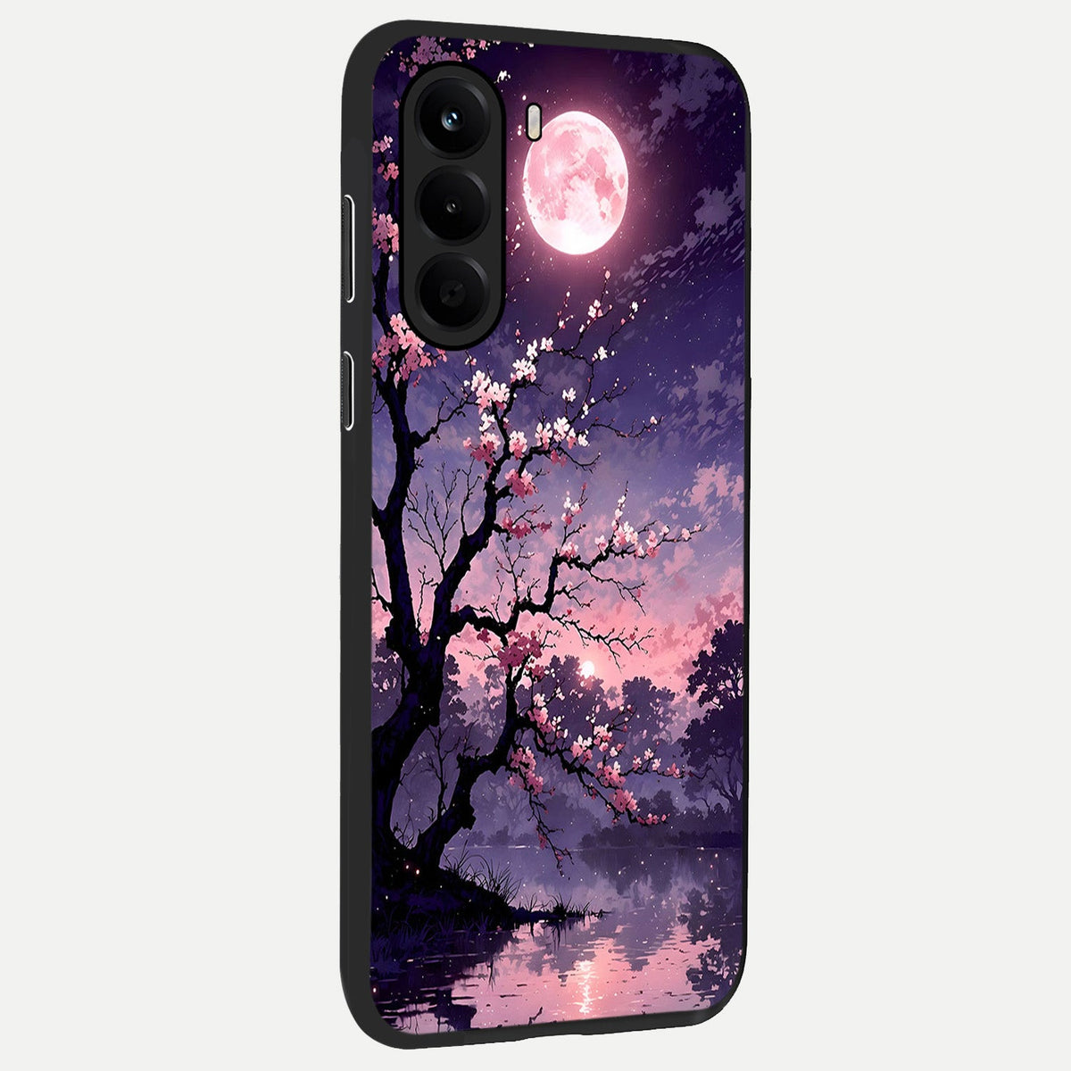  Blossom Pink Moon back cover For OnePlus Nord CE 6 Lite slim fit glass case with vibrant aesthetic design