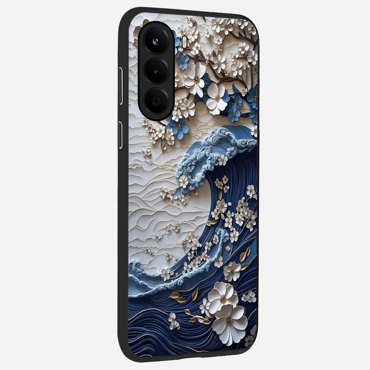  Blossom Wave Art back cover For OnePlus Nord CE 6 Lite slim fit glass case with vibrant aesthetic design