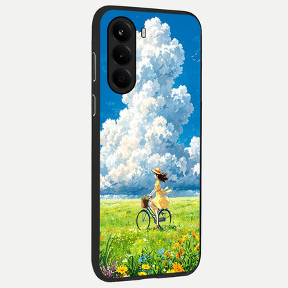  Breezy Meadow Ride back cover For OnePlus Nord CE 6 Lite slim fit glass case with vibrant aesthetic design