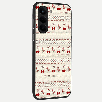  Cherry Bloom Charm back cover For OnePlus Nord CE 6 Lite slim fit glass case with vibrant aesthetic design