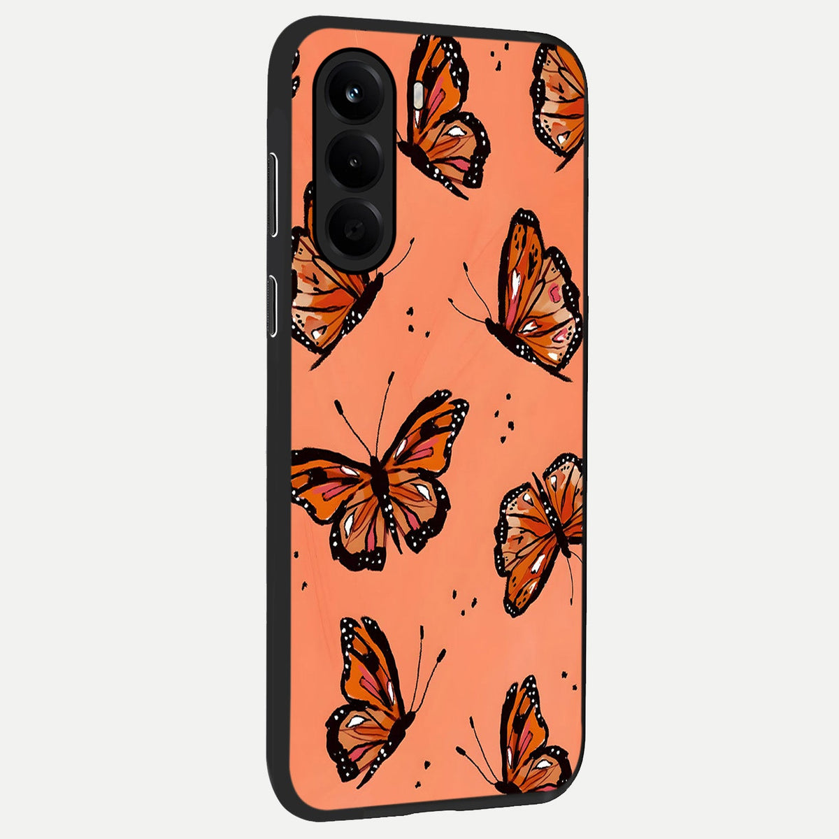  Coral Wing Butterfly back cover For OnePlus Nord CE 6 Lite slim fit glass case with vibrant aesthetic design