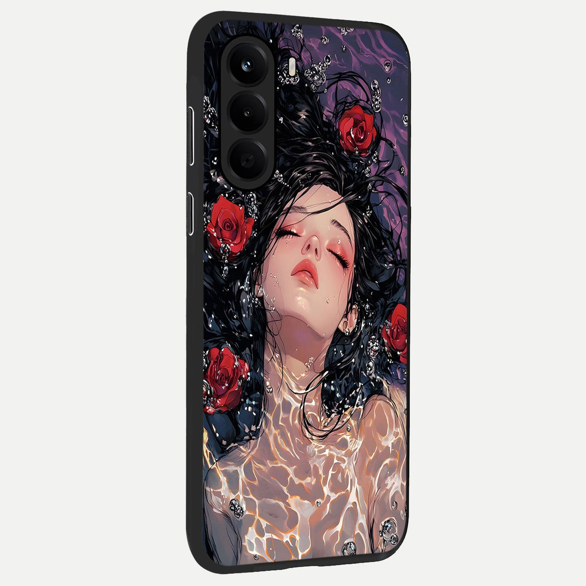  Crimson Rose Serenity back cover For OnePlus Nord CE 6 Lite slim fit glass case with vibrant aesthetic design