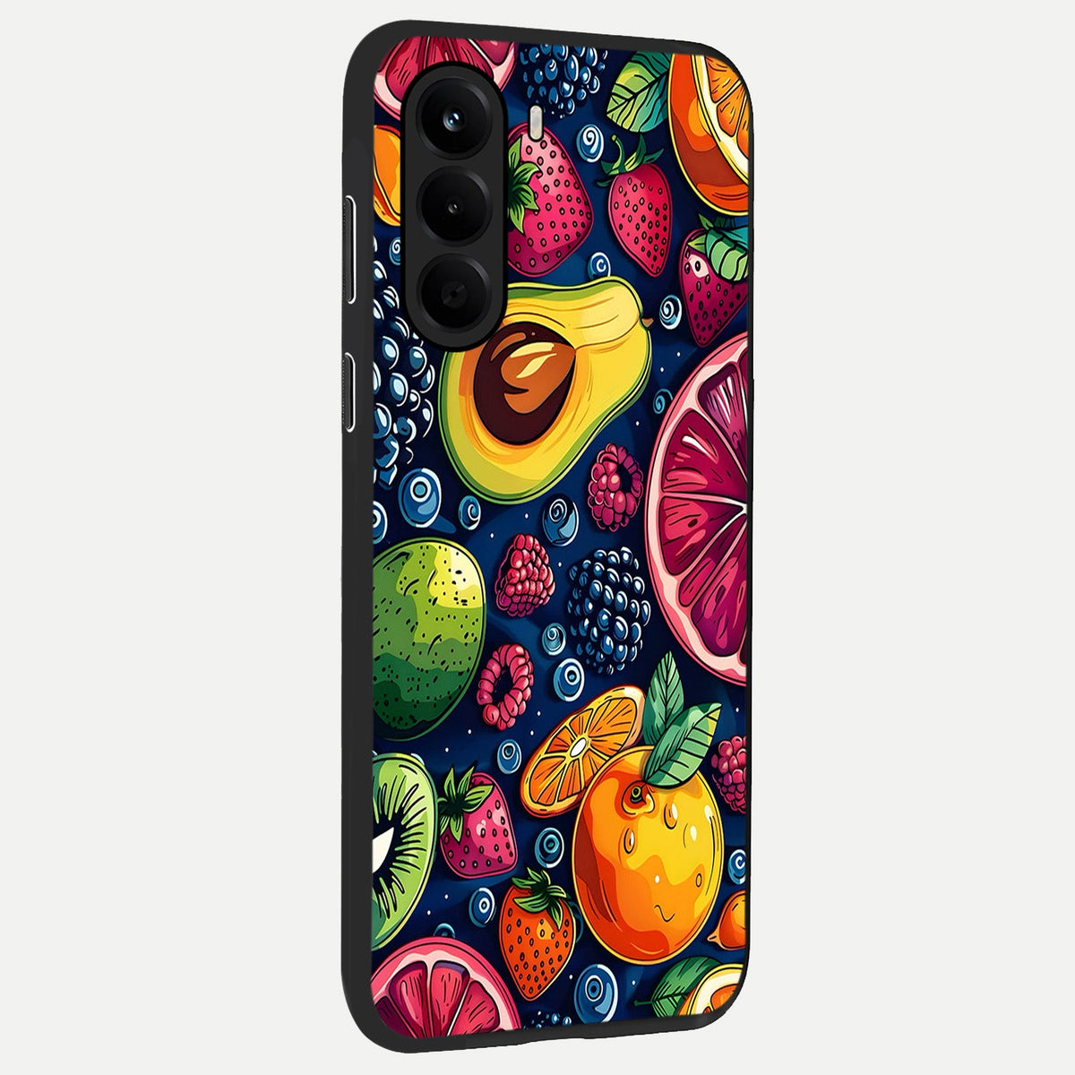  Cute Fruits Art back cover For OnePlus Nord CE 6 Lite slim fit glass case with vibrant aesthetic design
