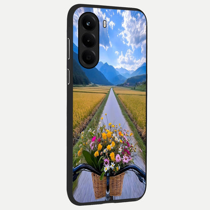  Golden Field Journey back cover For OnePlus Nord CE 6 Lite slim fit glass case with vibrant aesthetic design