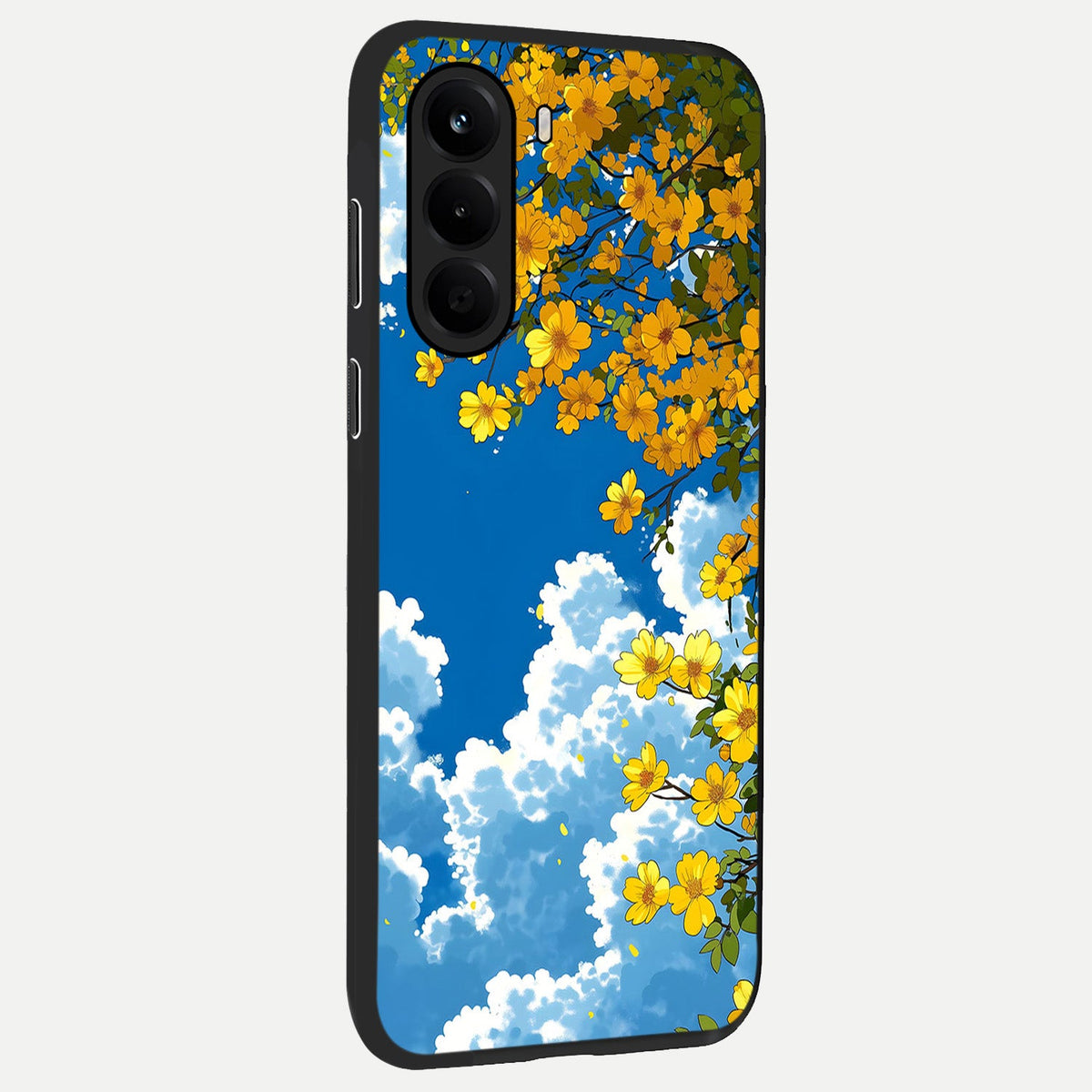  Golden Petal Sky back cover For OnePlus Nord CE 6 Lite slim fit glass case with vibrant aesthetic design