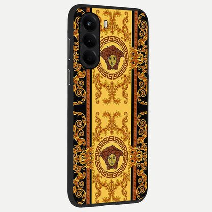  Golden Royal Heritage back cover For OnePlus Nord CE 6 Lite slim fit glass case with vibrant aesthetic design