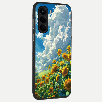  Golden Sun Glory back cover For OnePlus Nord CE 6 Lite slim fit glass case with vibrant aesthetic design