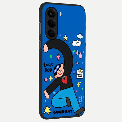 Happy Luck Vibe back cover For OnePlus Nord CE 6 Lite slim fit glass case with vibrant aesthetic design
