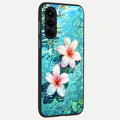  Pink Flowers in Water back cover For OnePlus Nord CE 6 Lite slim fit glass case with vibrant aesthetic design