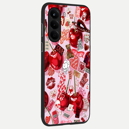  Sweet Cherry Chaos back cover For OnePlus Nord CE 6 Lite slim fit glass case with vibrant aesthetic design