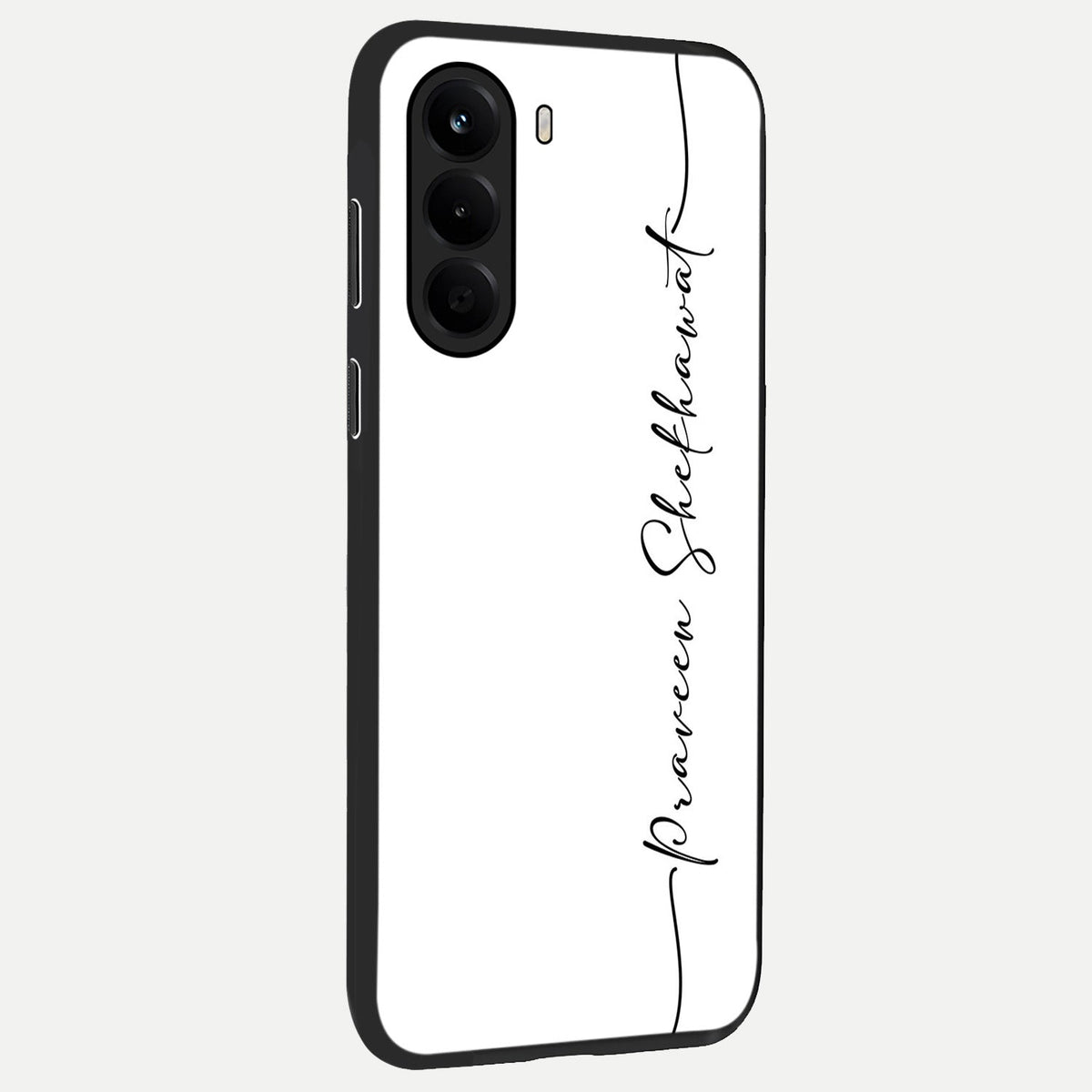  White Tune Custom Name back cover For OnePlus Nord CE 6 Lite slim fit personalized glass case with aesthetic design