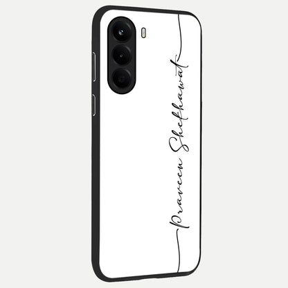  White Tune Custom Name back cover For OnePlus Nord CE 6 Lite slim fit personalized glass case with aesthetic design