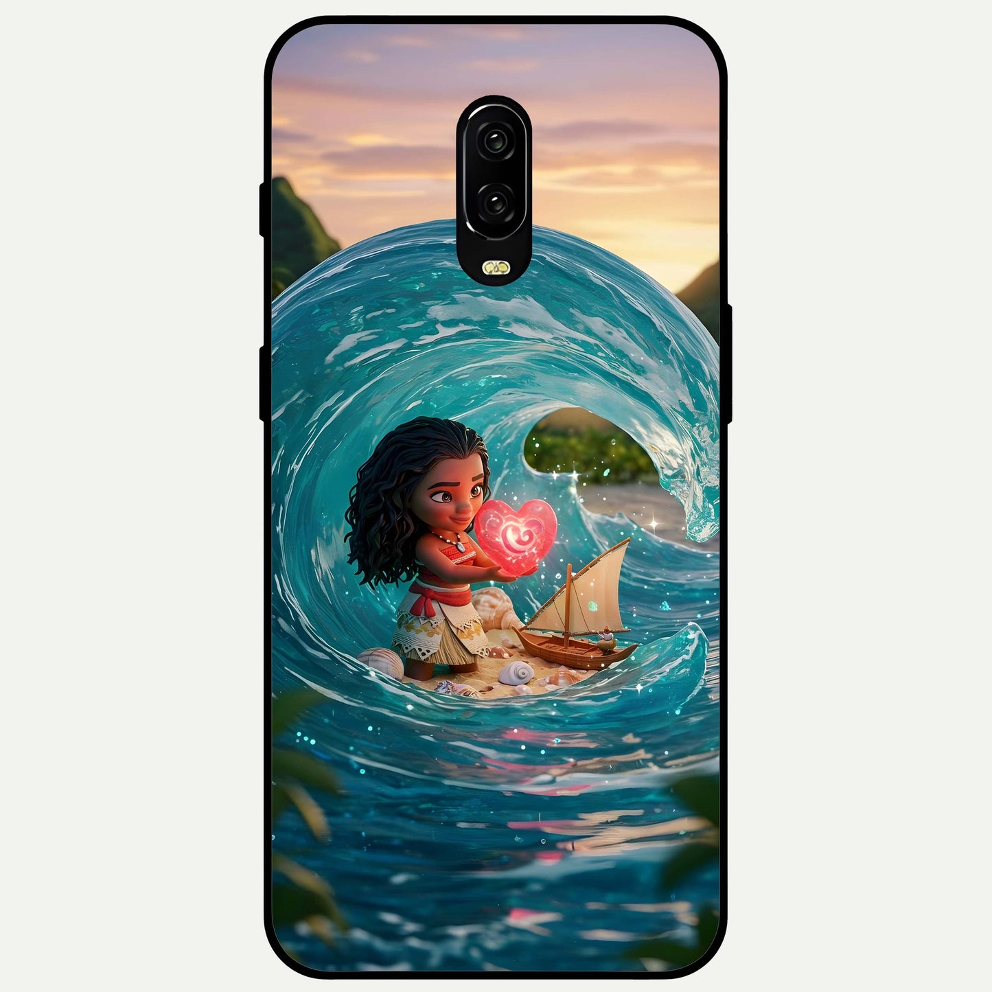 Heart of Ocean Glass Case captured at a warm angle highlighting deep blue tones, gloss, and edge clarity.