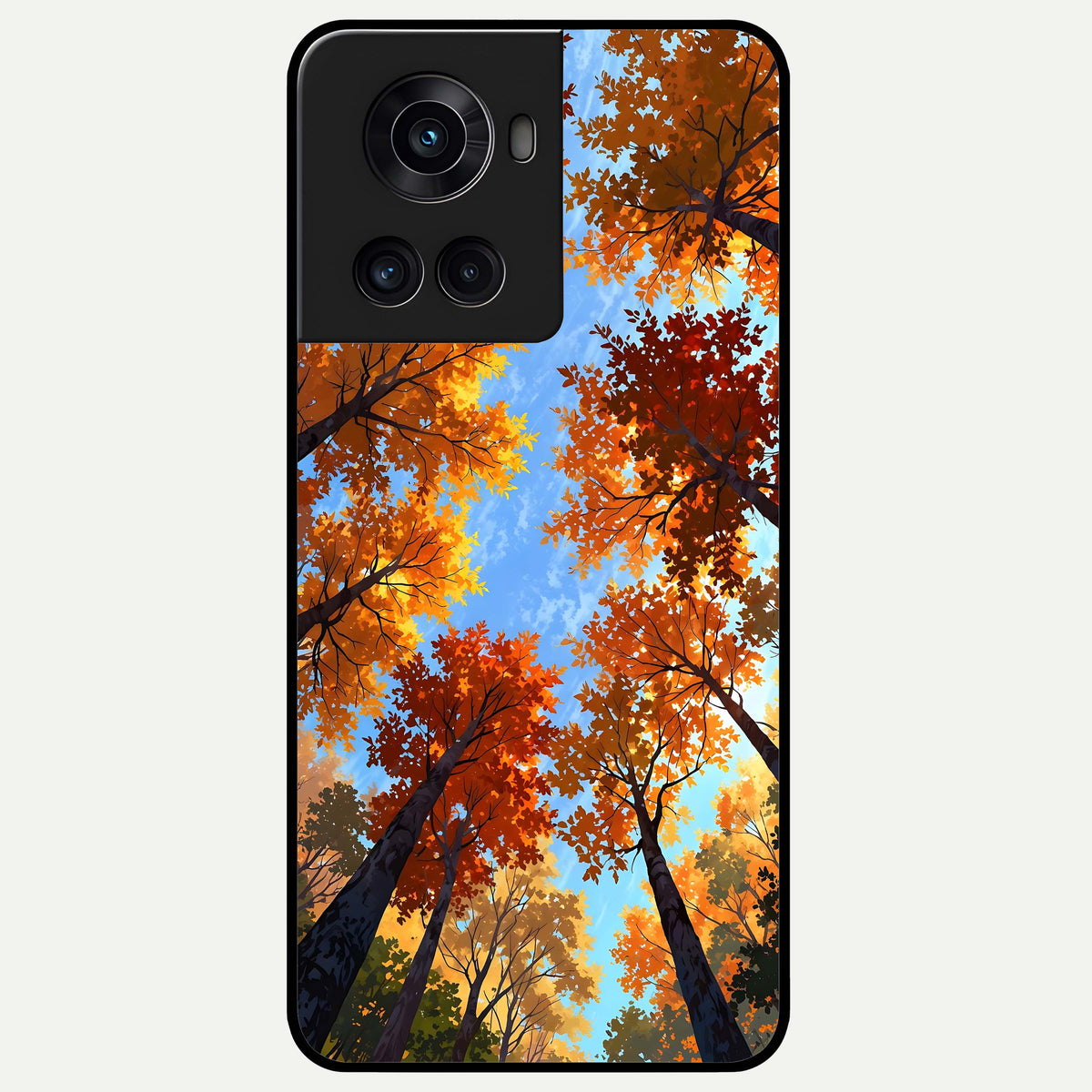  Autumn Sky Rise Glass Case For OnePlus 10R back cover – full design glossy printed glass finish