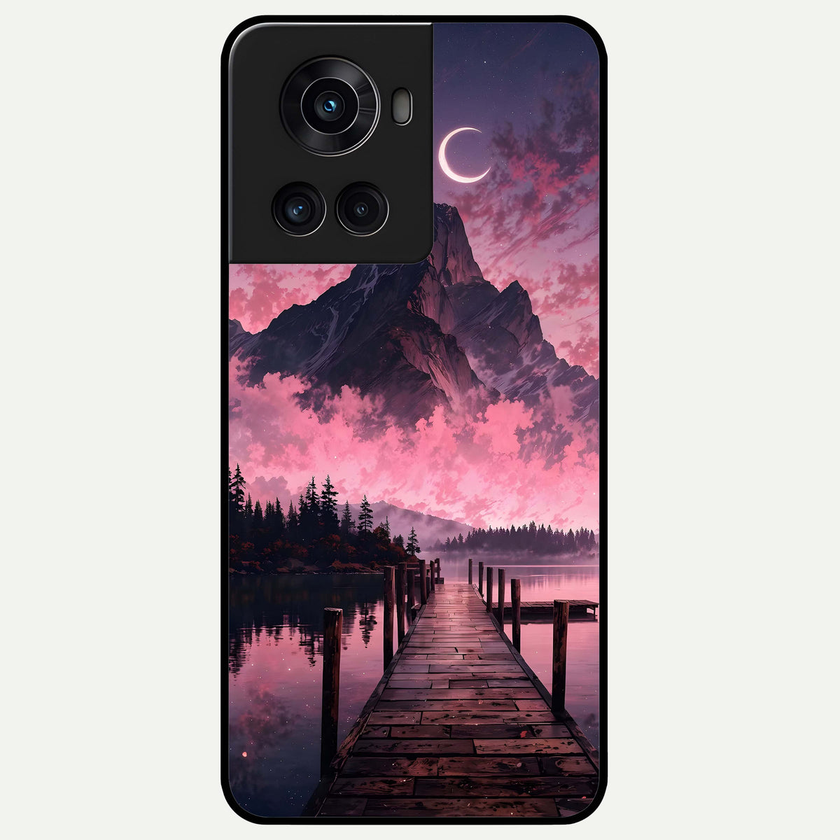  Beautiful Mountain View Glass Case For OnePlus 10R back cover – full design glossy printed glass finish