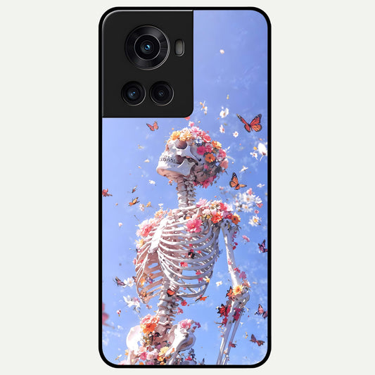  Bloom Beyond Bones Glass Case For OnePlus 10R back cover – full design glossy printed glass finish