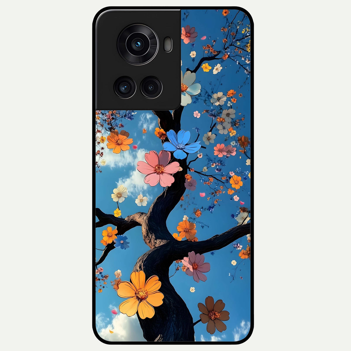  Blossom Dream Sky Glass Case For OnePlus 10R back cover – full design glossy printed glass finish