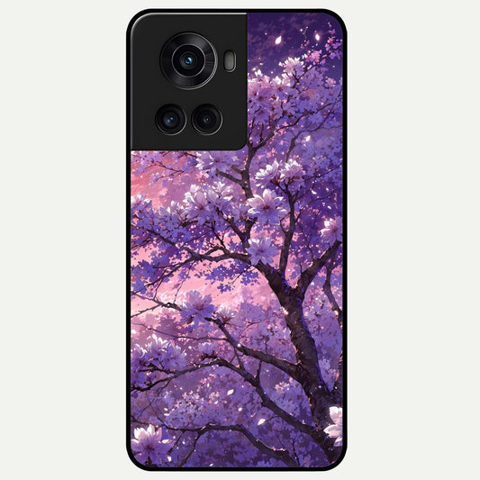  Blossom Tree Glass Case For OnePlus 10R back cover – full design glossy printed glass finish