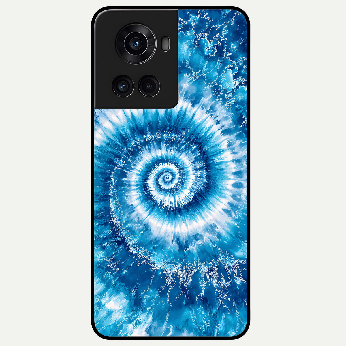 Blue Galaxy Wave Glass Case For OnePlus 10R back cover – full design glossy printed glass finish