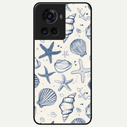  Blue Ocean Outline Glass Case For OnePlus 10R back cover – full design glossy printed glass finish