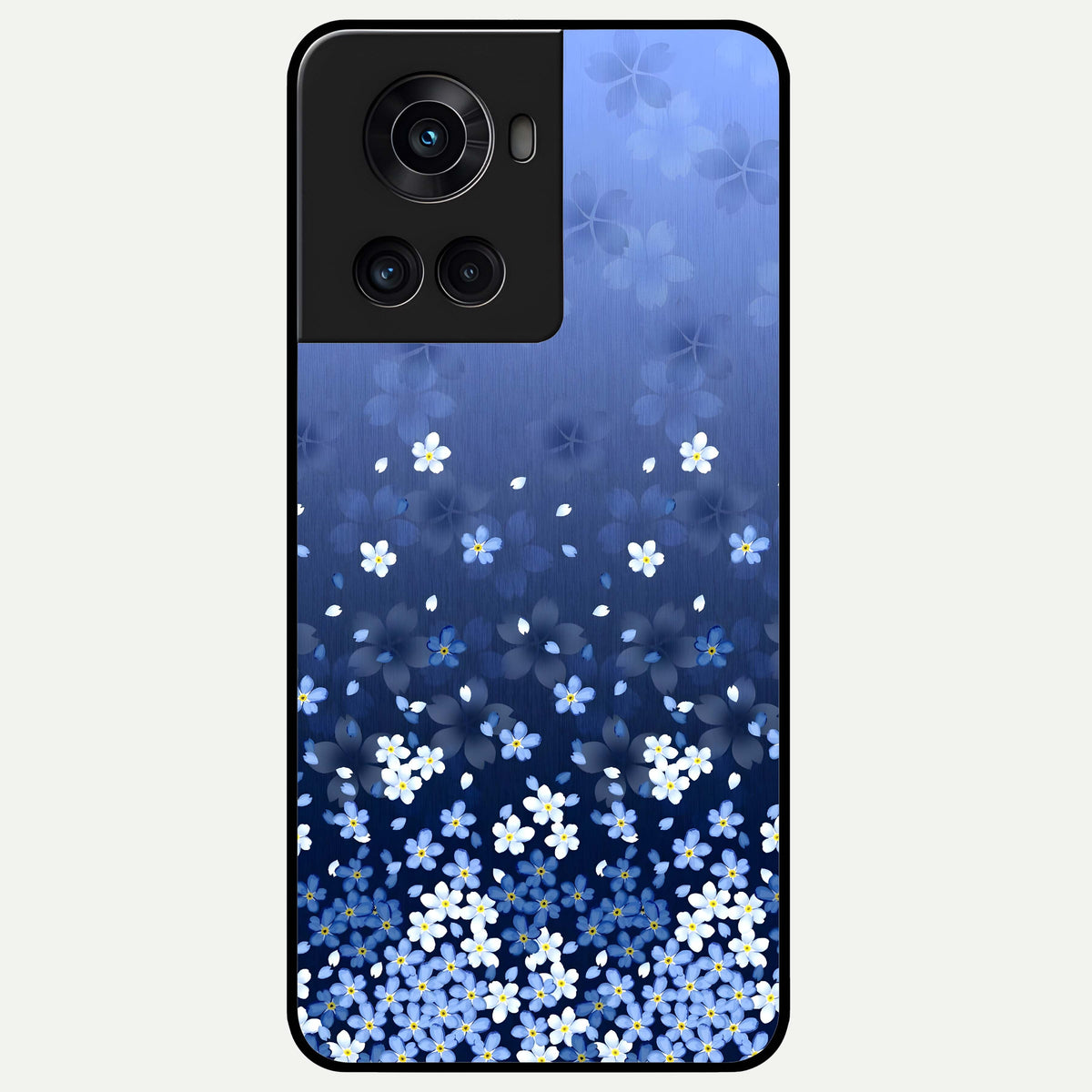 Blue Starry Glass Case For OnePlus 10R back cover – full design glossy printed glass finish