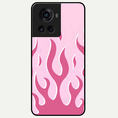  Blush Flame Energy Glass Case For OnePlus 10R back cover – full design glossy printed glass finish