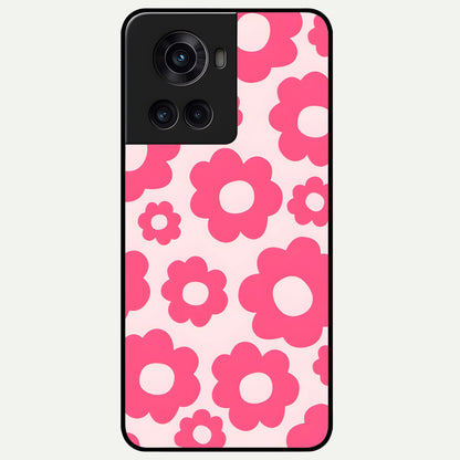  Blush Flower Pop Glass Case For OnePlus 10R back cover – full design glossy printed glass finish
