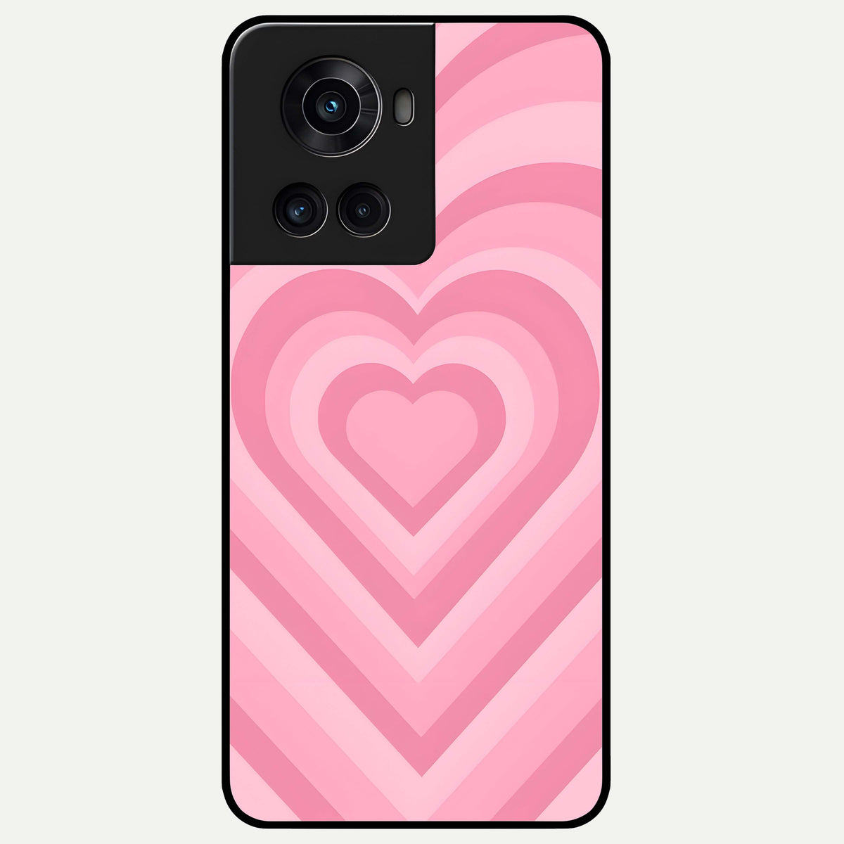  Blush Heart Waves Glass Case For OnePlus 10R back cover – full design glossy printed glass finish