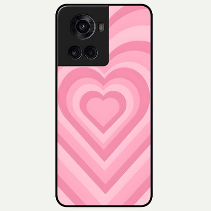  Blush Heart Waves Glass Case For OnePlus 10R back cover – full design glossy printed glass finish