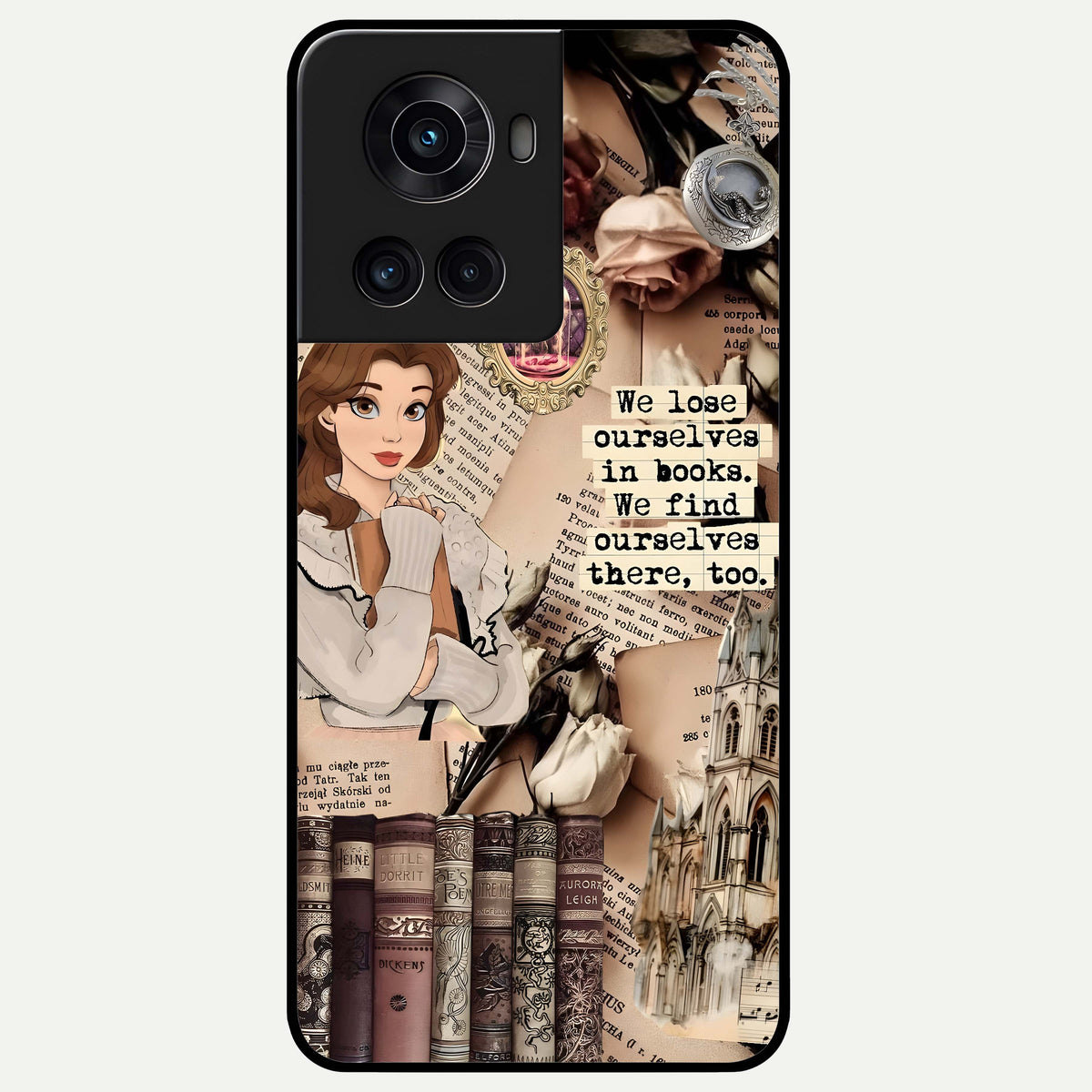  Bookish Dream World Glass Case For OnePlus 10R back cover – full design glossy printed glass finish