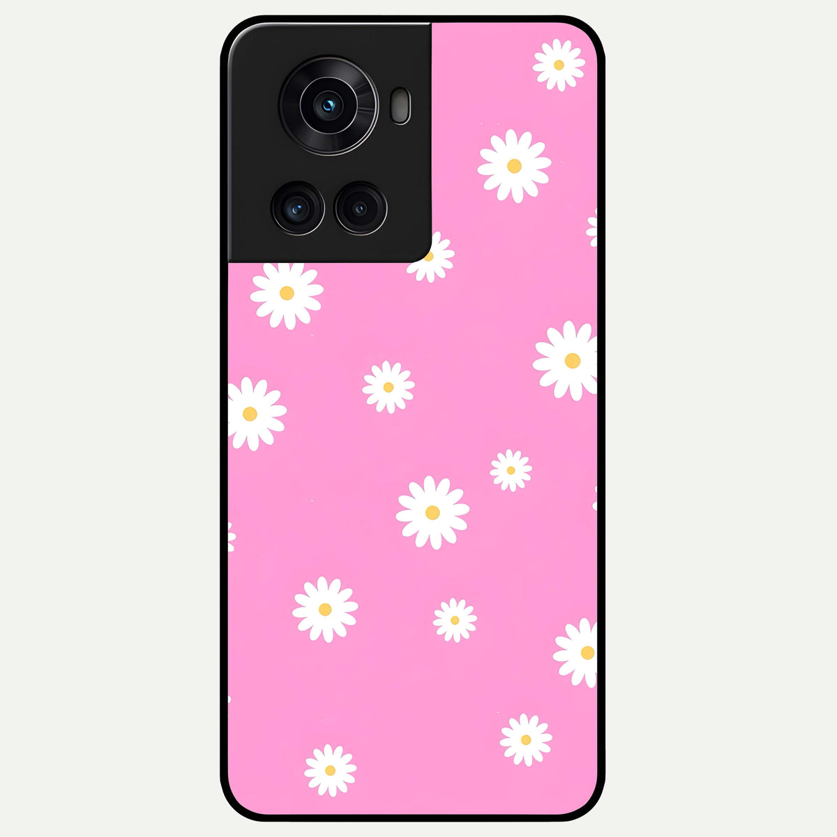  Bubblegum Daisy Pop Glass Case For OnePlus 10R back cover – full design glossy printed glass finish