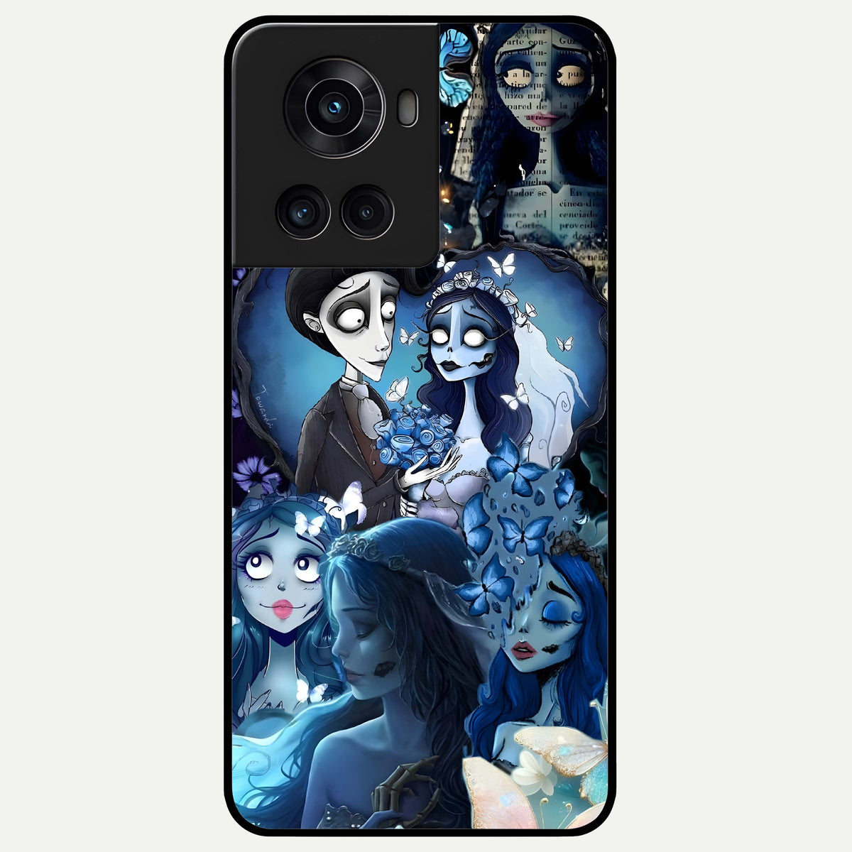  Butterfly Ghost Soul Glass Case For OnePlus 10R back cover – full design glossy printed glass finish
