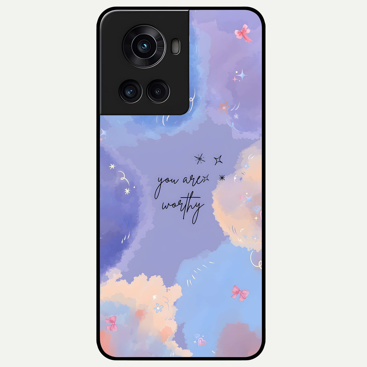  Celestial Cloud Magic Glass Case For OnePlus 10R back cover – full design glossy printed glass finish