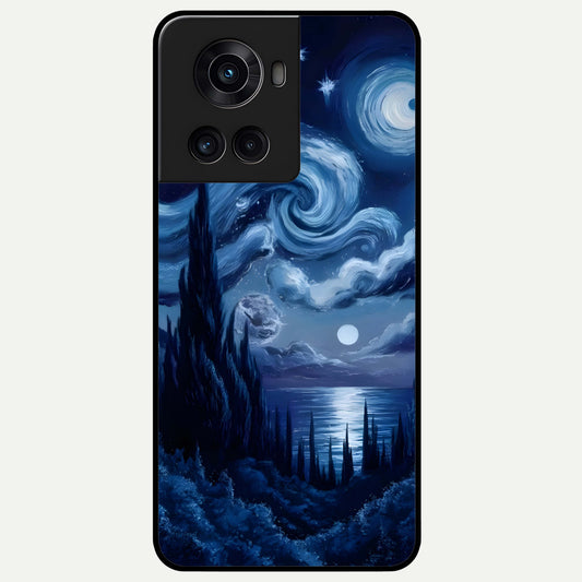  Celestial Dream Van Gogh Glass Case For OnePlus 10R back cover – full design glossy printed glass finish