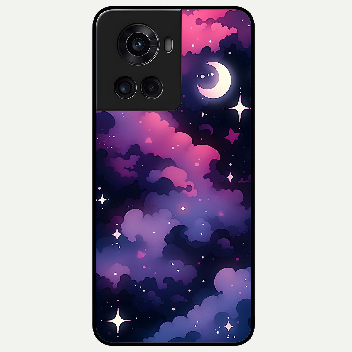  Celestial Moon Magic Glass Case For OnePlus 10R back cover – full design glossy printed glass finish