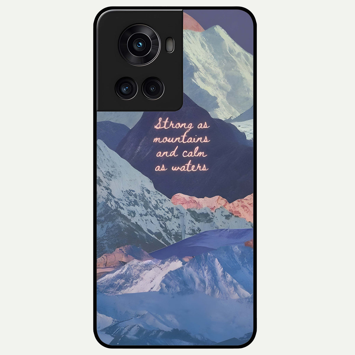  Celestial Mountain Calm Glass Case For OnePlus 10R back cover – full design glossy printed glass finish