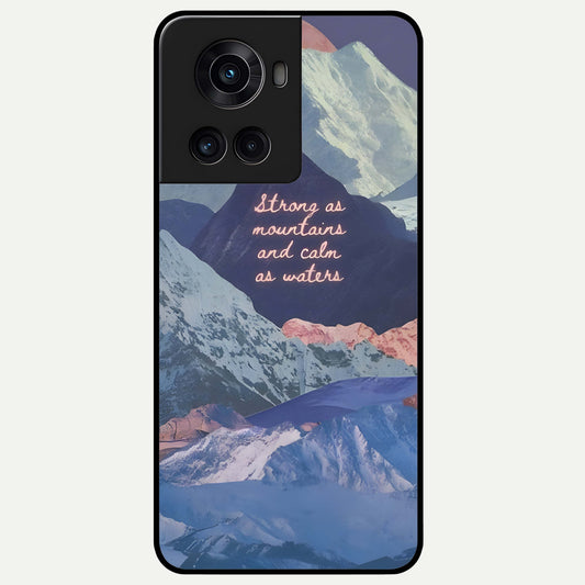  Celestial Mountain Calm Glass Case For OnePlus 10R back cover – full design glossy printed glass finish