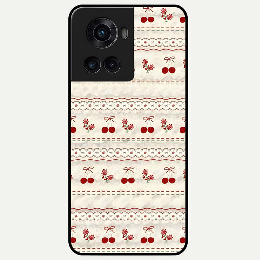  Cherry Bloom Charm Glass Case For OnePlus 10R back cover – full design glossy printed glass finish