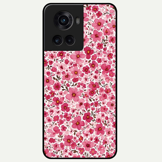  Cherry Blossom Charm Glass Case For OnePlus 10R back cover – full design glossy printed glass finish