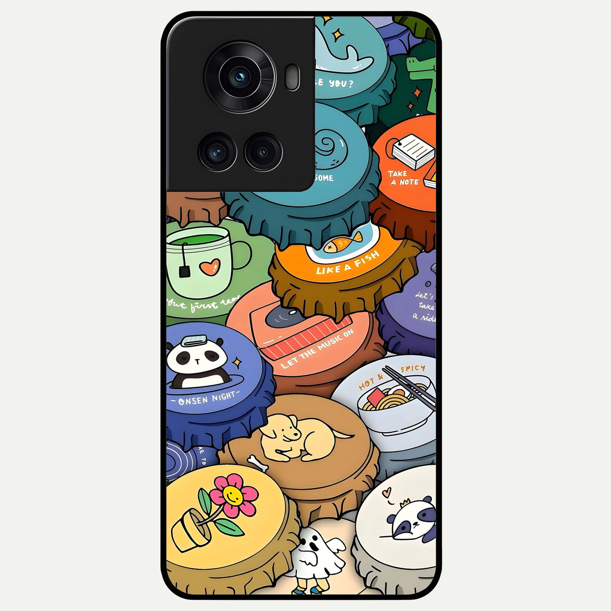  Coins Patterns Glass Case For OnePlus 10R back cover – full design glossy printed glass finish