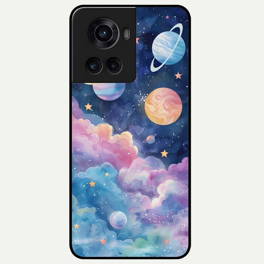  Cosmic Planet Dreams Glass Case For OnePlus 10R back cover – full design glossy printed glass finish