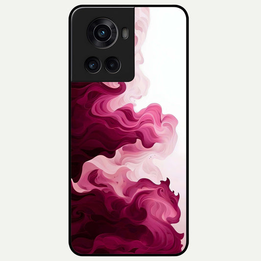  Crimson Wave Flow Glass Case For OnePlus 10R back cover – full design glossy printed glass finish