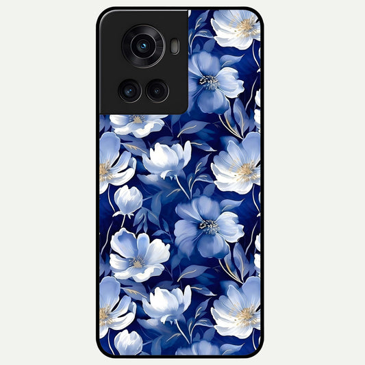  Cute Floral Patterns Glass Case For OnePlus 10R back cover – full design glossy printed glass finish