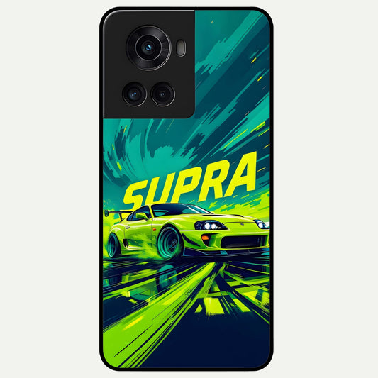  Electric Supra Thunder Glass Case For OnePlus 10R back cover – full design glossy printed glass finish